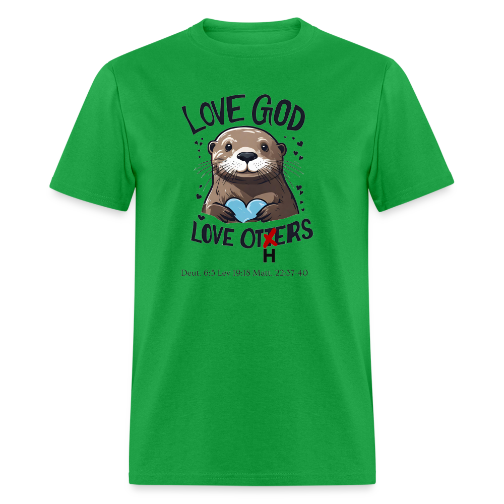 Love God Love Otters!! T-Shirt (light) - bright green