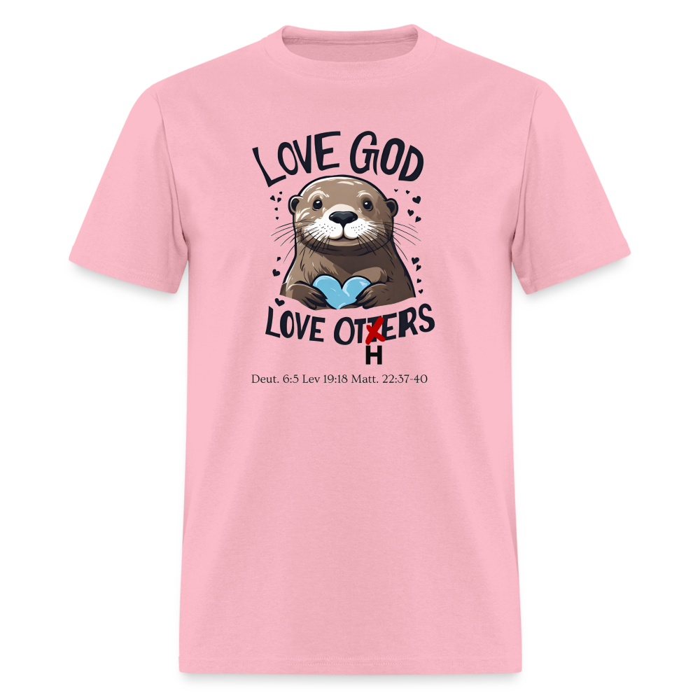 Love God Love Otters!! T-Shirt (light) - pink