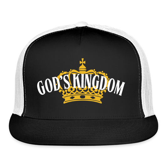 God's Kingdom Trucker Cap (Dark) - black/white