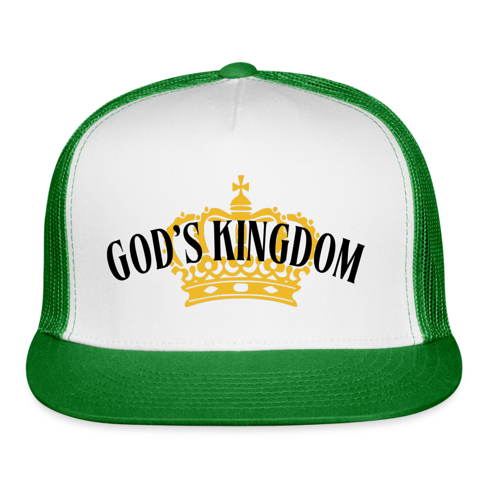 God's Kingdom Trucker Cap (Light) - white/kelly green