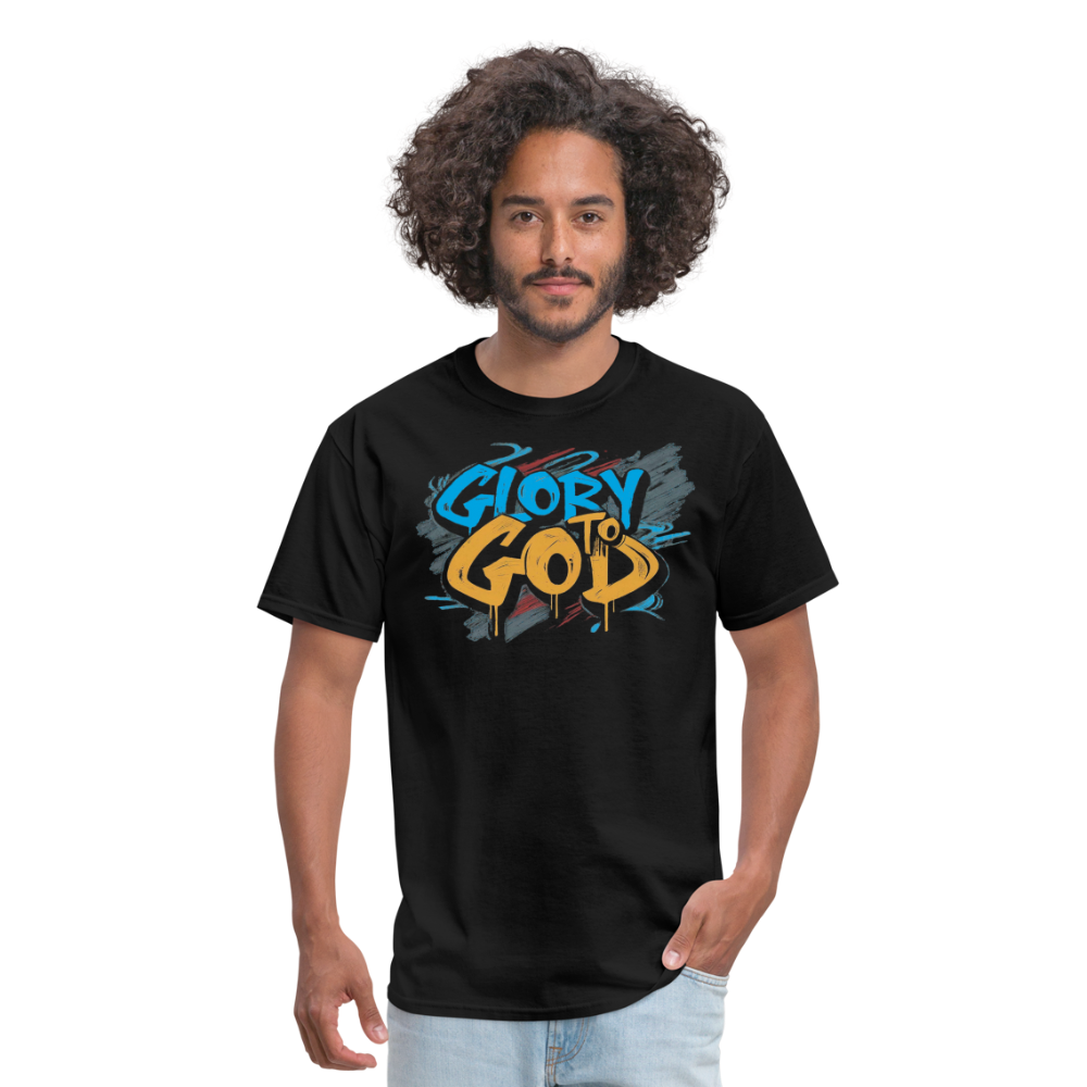 Glory to God T-Shirt (Blue) - black